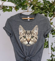 tabby cat pixel  t shirt   , tabby  cat shirt  ,tabby  Cat , cat lover Gifts ,gift for cat owner