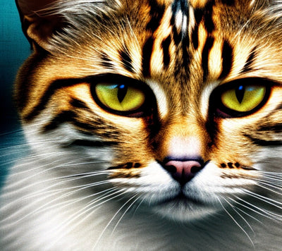 tabby cat portriat . AI cat wall art -  Cat Print -tabby Cat Artwork -AI generated print , AI art print