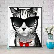 Tabby cat with sunlgasses cat-poster , tabby Cat Wall Art -  Cat Print - Cat Artwork - Home Decor