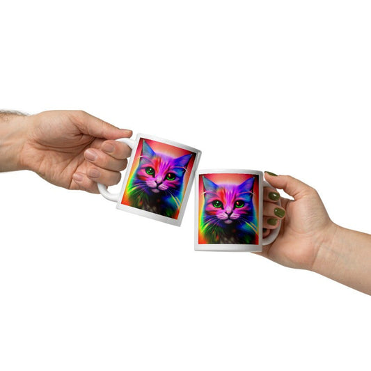 Psychedelic  tabby cat mug , tabby cat,cat lover Gifts , Cat Coffee Mug