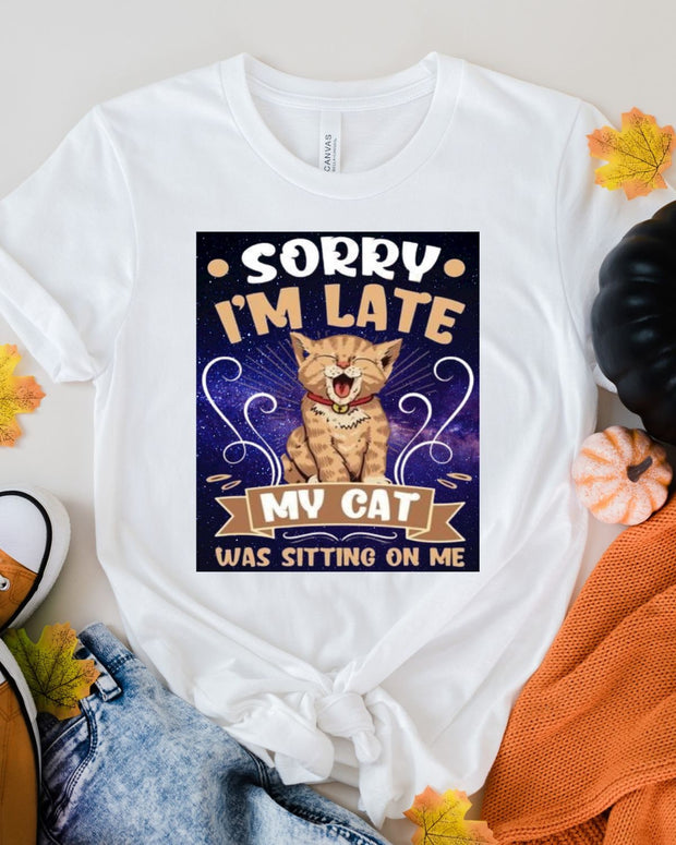 sorry my iam late my cat was sittin on me ,retro tabby cat,tabby  Cat shirt