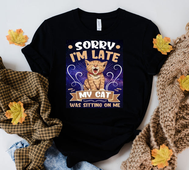 sorry my iam late my cat was sittin on me ,retro tabby cat,tabby  Cat shirt