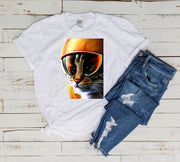 tabby cat in a helemet ,retro tabby cat,tabby  Cat shirt,gift for cat lovers