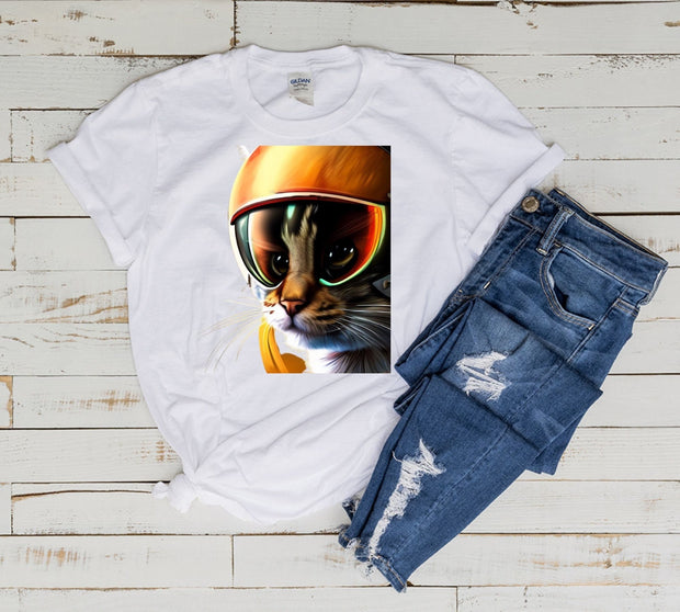 tabby cat in a helemet ,retro tabby cat,tabby  Cat shirt,gift for cat lovers