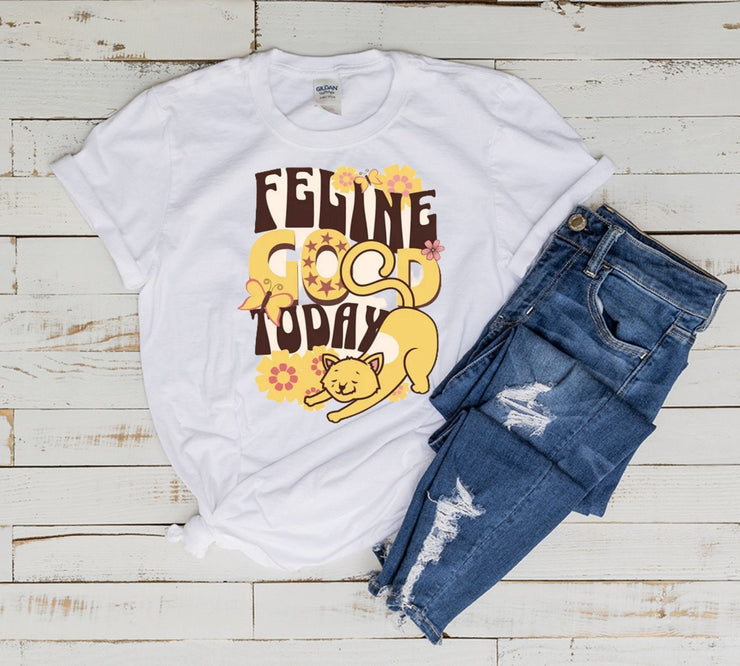 feline good today cat shirt ,retro cat shirt ,  Cat shirt,gift for cat lovers