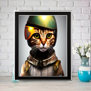 tabby cat portriat poster  .tabby cat-poster , AI  Wall Art -Cat Print -Cat Artwork - Home Decor