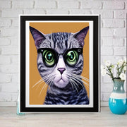 tabby cat portriat poster  .tabby cat-poster , AI generated art AI  Wall Art -Cat Print -Cat Artwork - Home Decor