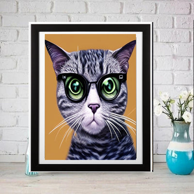 tabby cat portriat poster  .tabby cat-poster , AI generated art AI  Wall Art -Cat Print -Cat Artwork - Home Decor