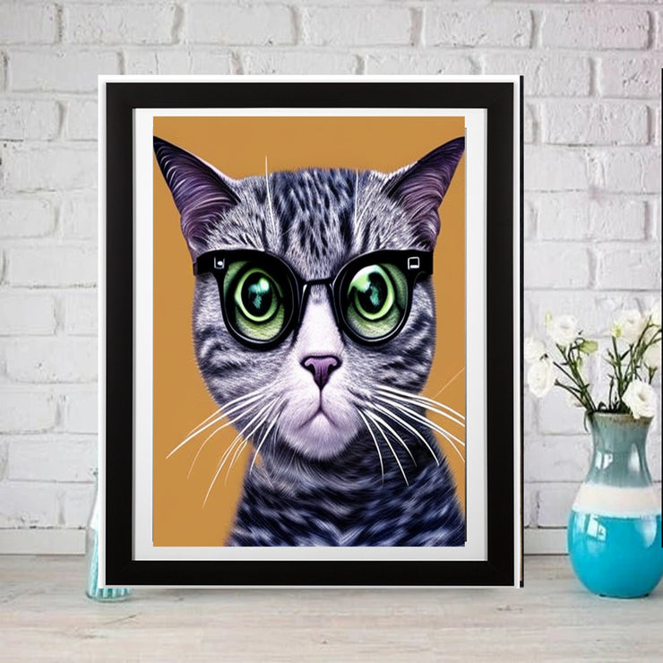 tabby cat portriat poster  .tabby cat-poster , AI generated art AI  Wall Art -Cat Print -Cat Artwork - Home Decor
