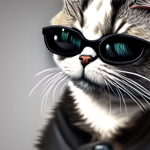 cool tabby cat portrait-   cat-poster , Black Cat Wall Art - Black Cat Print -Black Cat Artwork - Home Decor