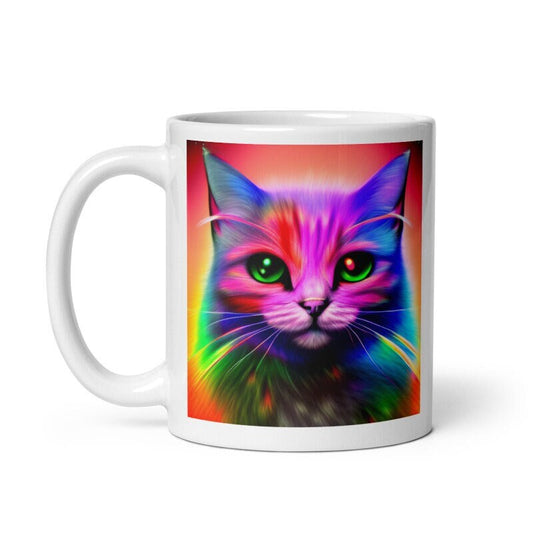 Psychedelic  tabby cat mug , tabby cat,cat lover Gifts , Cat Coffee Mug