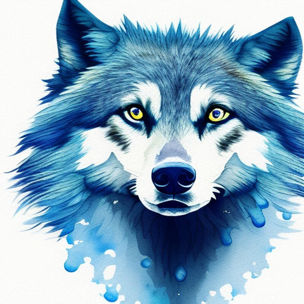 watercolour wolf painting, Wolf watercolour art instant download
