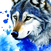 watercolour wolf painting, Wolf watercolour art instant download