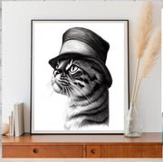 tabby cat portriat poster  .tabby cat-wall art  , Cat Wall Art -Cat Print - | home decor