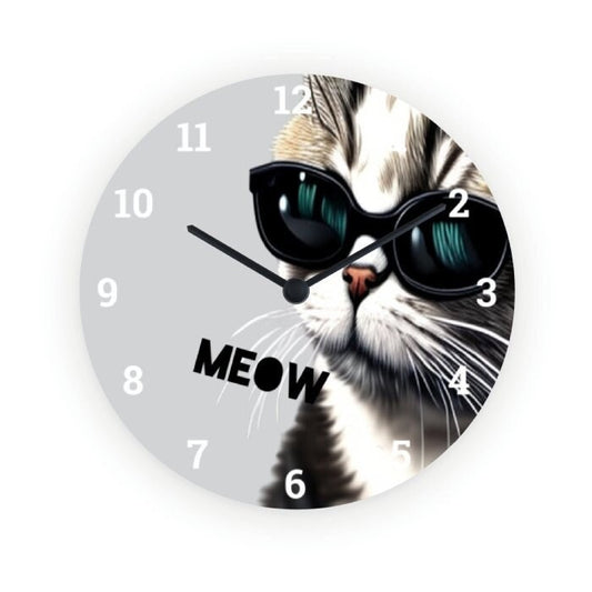 tabby Cat Wall Clock, Gift for Cat Lover, Cat Clock, Cat kitchen decor