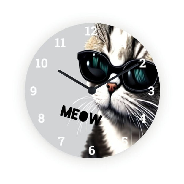 tabby Cat Wall Clock, Gift for Cat Lover, Cat Clock, Cat kitchen decor