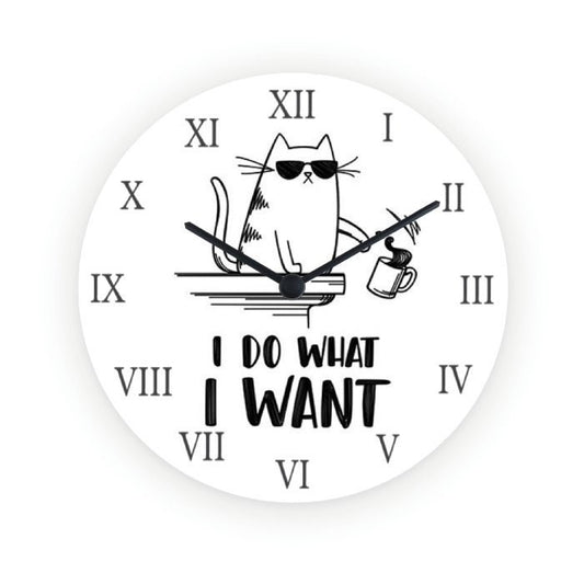 i do wat i want  cat clock ,tabby Cat Wall Clock, Gift for Cat Lover, Cat Clock, Cat kitchen decor