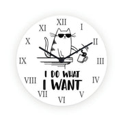 i do wat i want  cat clock ,tabby Cat Wall Clock, Gift for Cat Lover, Cat Clock, Cat kitchen decor