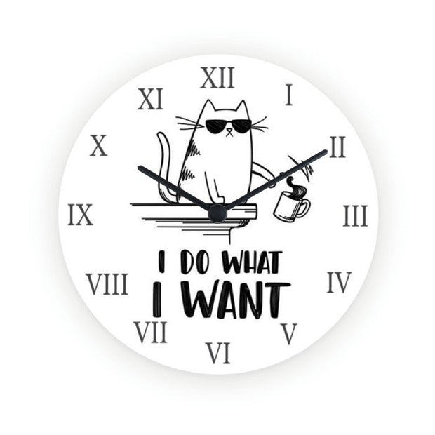 i do wat i want  cat clock ,tabby Cat Wall Clock, Gift for Cat Lover, Cat Clock, Cat kitchen decor