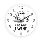 i do wat i want  cat clock ,tabby Cat Wall Clock, Gift for Cat Lover, Cat Clock, Cat kitchen decor