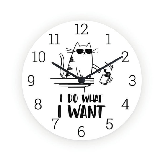 i do wat i want  cat clock ,tabby Cat Wall Clock, Gift for Cat Lover, Cat Clock, Cat kitchen decor