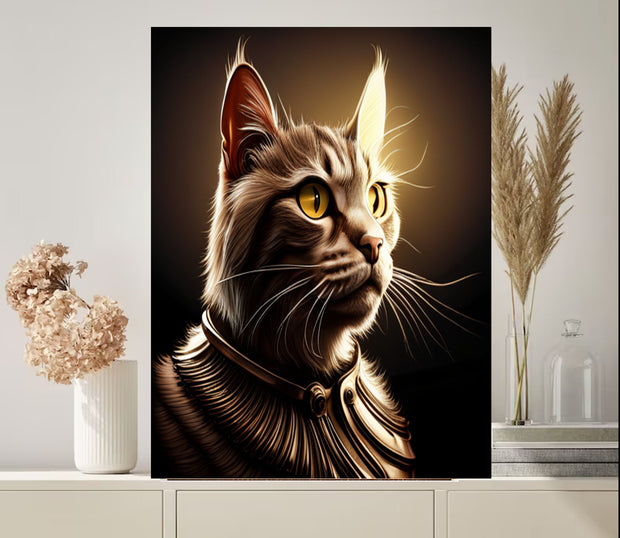 tabby cat  poster  . tabby cat Print  ,tabby cat-Portriat , Cat Wall Art -Cat Print - | AI-Generated Art | Futuristic Ai Art |