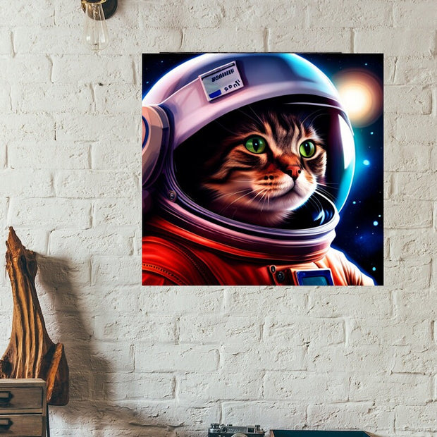 Astronaut space tabby cat ,  cat astronaut  poster .tabby cat-poster , Cat Wall Art -tabby  Cat Print -tabby Cat Artwork - Home Decor