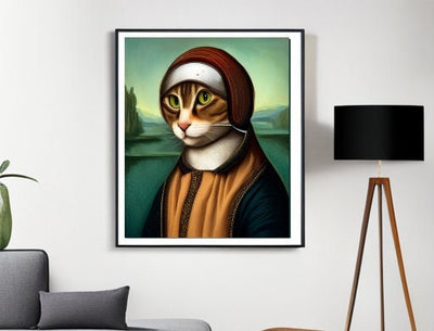tabby cat  poster  .tabby cat art  , Cat Wall Art -Cat Print - | AI-Generated Art | Futuristic Ai Art |
