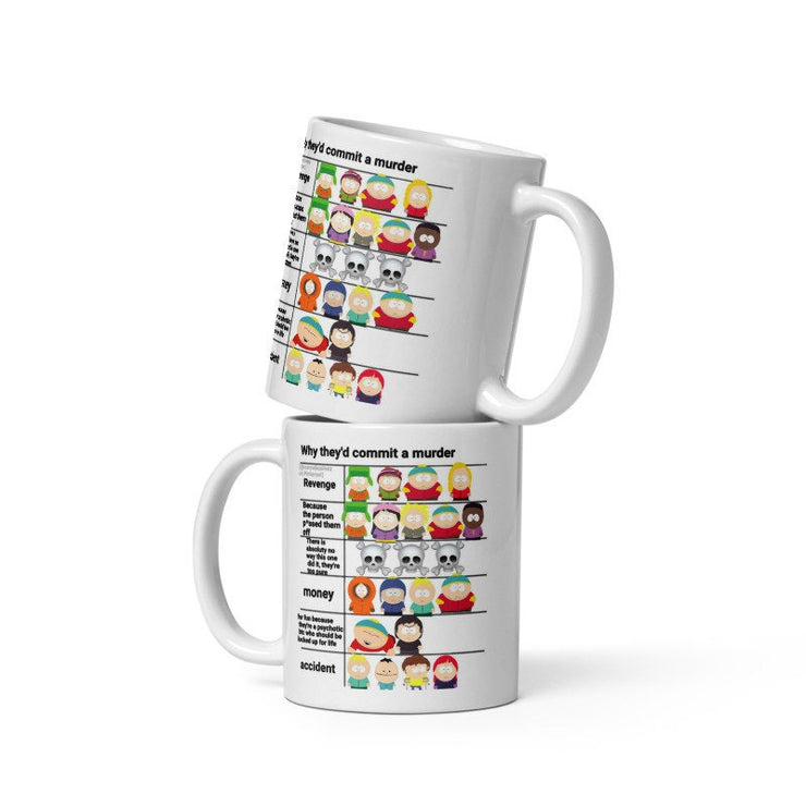 southpark meme why they commit a murder   ,handmade southpark mug,southpark gifts,cartman mug,90s cartoon mug,ceramic mug gift