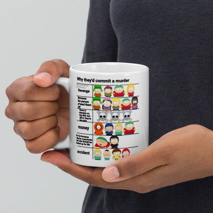 southpark meme why they commit a murder   ,handmade southpark mug,southpark gifts,cartman mug,90s cartoon mug,ceramic mug gift