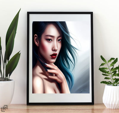 Beautiful Women Portraits ,woman with red hair ,Wall Art Pretty Women, Decor Art Women Portrait Gift Poster, Model Wall art Decor
