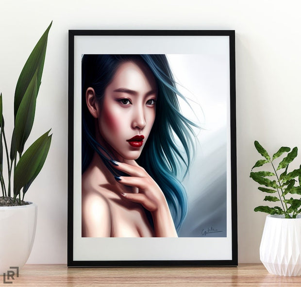Beautiful Women Portraits ,woman with red hair ,Wall Art Pretty Women, Decor Art Women Portrait Gift Poster, Model Wall art Decor