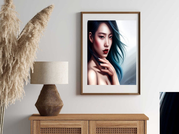Beautiful Women Portraits ,woman with red hair ,Wall Art Pretty Women, Decor Art Women Portrait Gift Poster, Model Wall art Decor