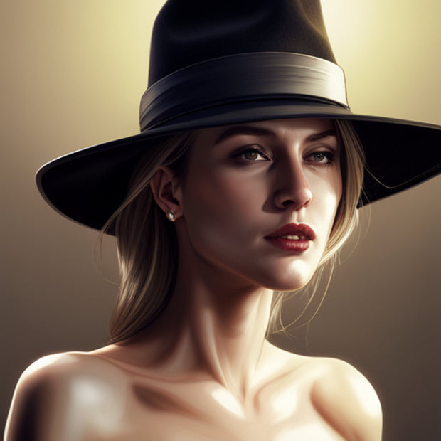 Beautiful Women Portraits ,woman with hat ,Wall Art Pretty Women, Decor Art Women Portrait Gift Poster, Model Wall art Decor