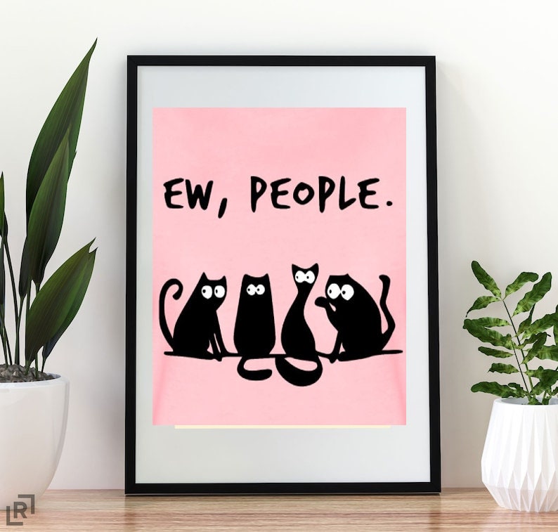 eww people black cat poster , Black Cat Wall Art