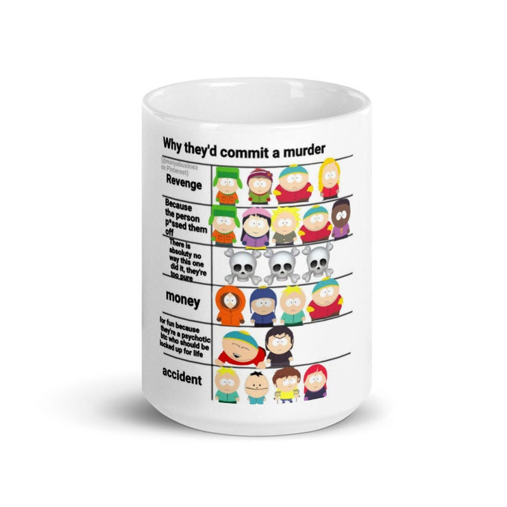southpark meme why they commit a murder   ,handmade southpark mug,southpark gifts,cartman mug,90s cartoon mug,ceramic mug gift