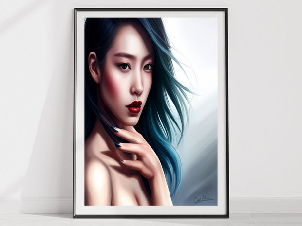 Beautiful Women Portraits ,woman with red hair ,Wall Art Pretty Women, Decor Art Women Portrait Gift Poster, Model Wall art Decor