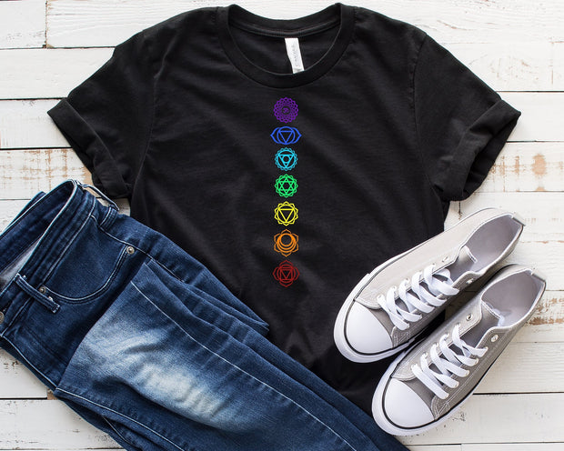 seven Chakras yoga shirt , Chakras yoga T-Shirt, Meditation Shirt