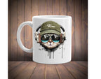 tabby cat coffee mug ,tabby cat with headphones ,Cat coffee mug , cat lover Gifts