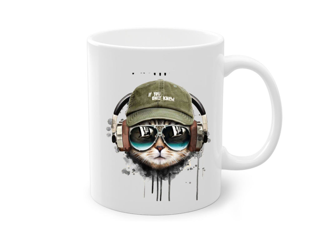 tabby cat coffee mug ,tabby cat with headphones ,Cat coffee mug , cat lover Gifts