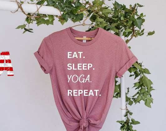 yoga T-Shirt, eat sleep yoga repeat ,Meditation Shirt, Yoga Shirt, Yoga Lover Gift, Yoga Gift, Spiritual Shirt,zen shirt