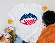 american lips  shirt, USA Flag Shirt, 4th of July Shirt, Usa Flag , America Shirt, Patriotic Shirt, USA Shirt, Independence Day Shirts