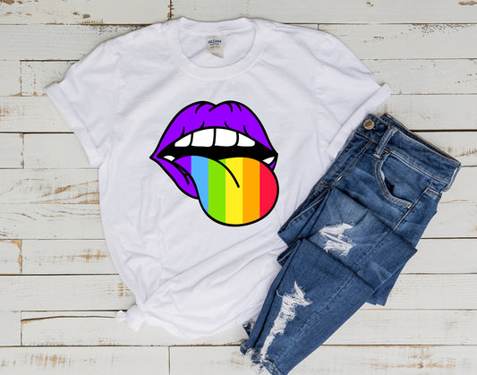 rainbow lips pride T Shirt. rainbow pride giftde tee, Love gay tee, Unisex T shirt, LGBT tee, Pride T shirt, Pride Shirt