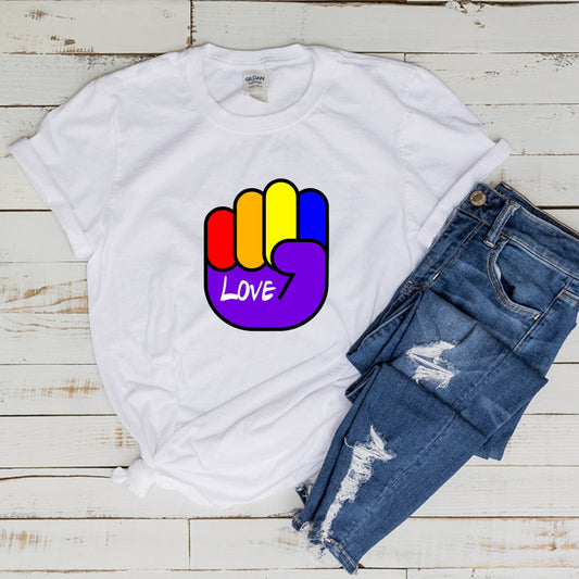 rainbow pride thumb Shirt, LGBTQ T Shirt, Pride Shirt,Couple Shirt, Kindness Shirts, LGBTQ Support Tees, Gay Pride Shirt