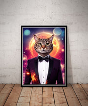 tabby cat In a suit poster , tabby Cat Wall Art - tabby Cat Print - tabby at Artwork - Home Decor