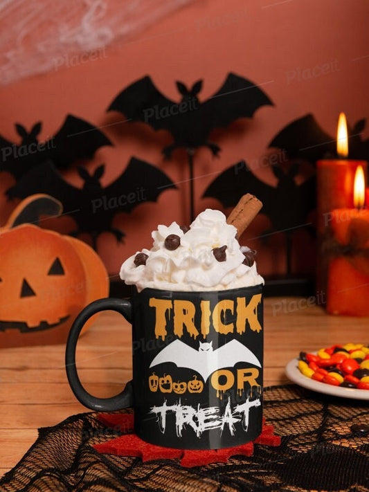 halloween trick or treat mug ,halloween fall mug, gift for her ,spooky halloween gift