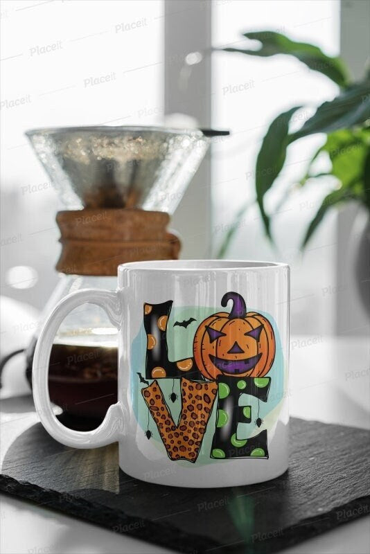 halloween pumpkin  ceramic mug, halloween pumpkin love mug , halloween fall ,halloween cozy  mug  gift