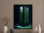 matrix server   tower , matrix binary code ,Matrix ai generated art ,digital Art Print