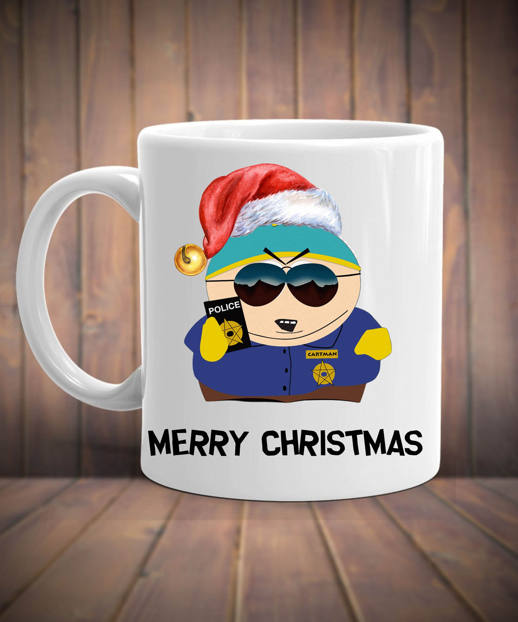 eric cartman cop respect my authoriath,handmade southpark mug,southpark gifts,cartman mug,90s cartoon mug,ceramic coffee mug gifts