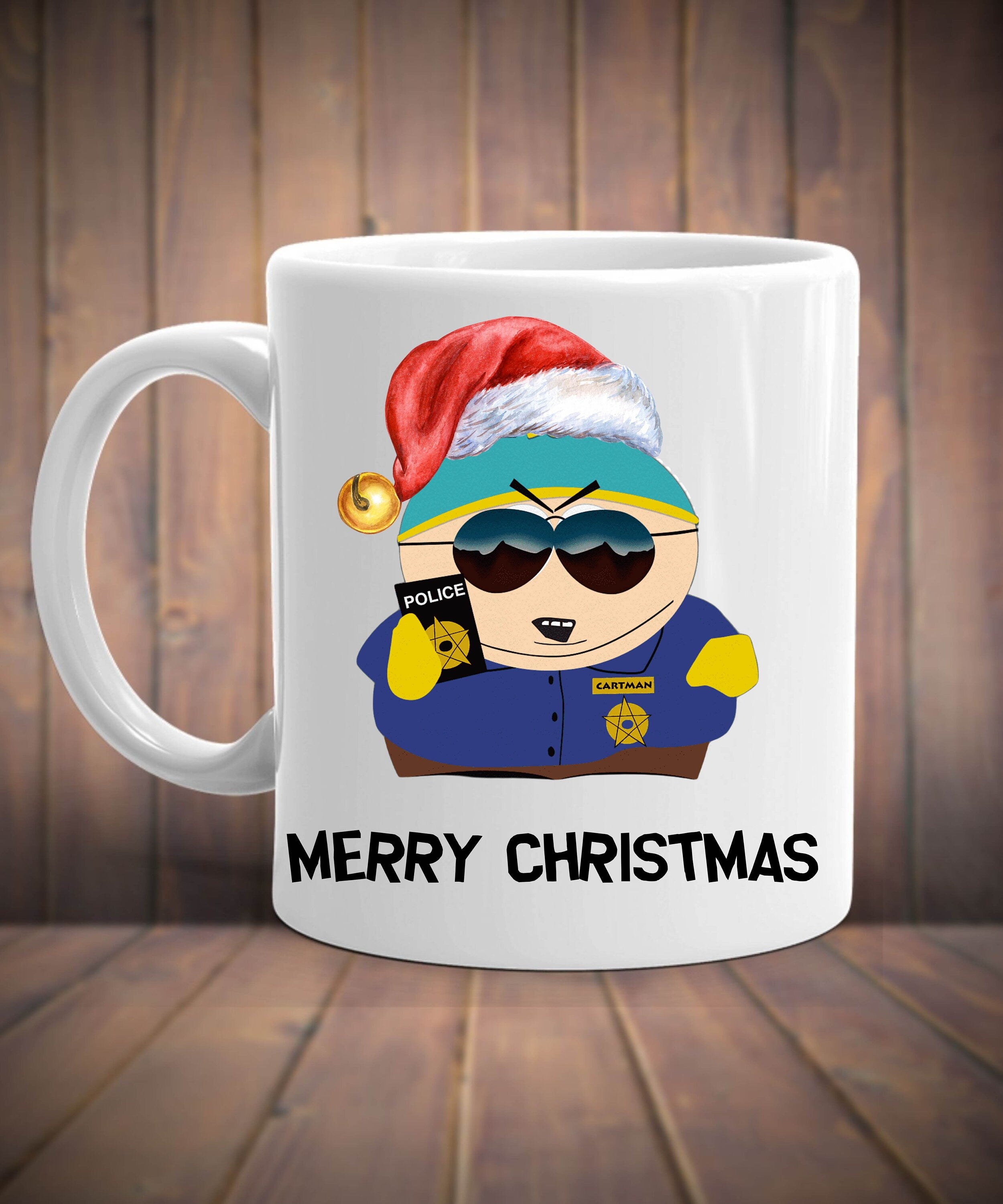 eric cartman cop respect my authoriath,handmade southpark mug,southpark gifts,cartman mug,90s cartoon mug,ceramic coffee mug gifts